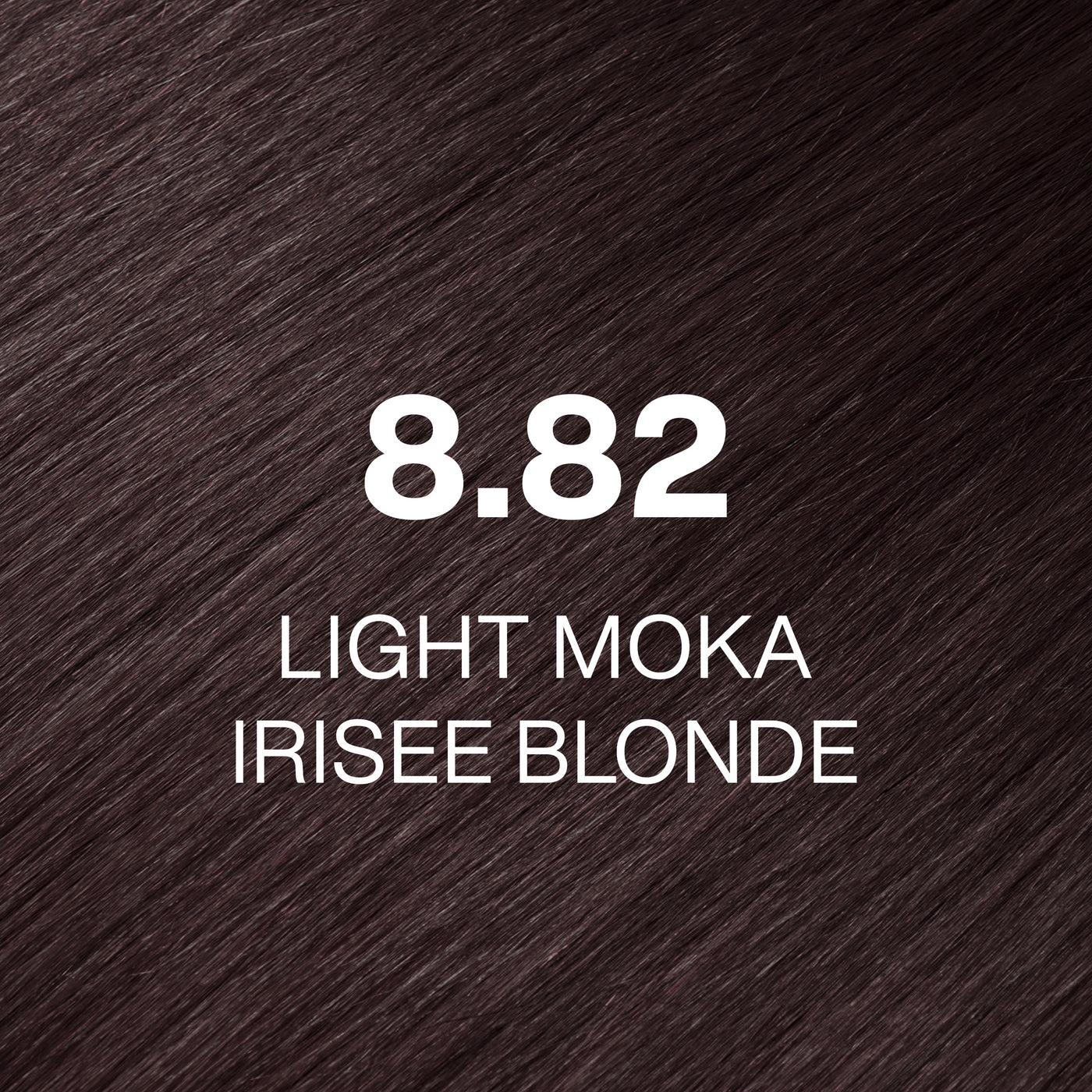 Silky hair texture showcasing the GK Hair's Juxevin Cream Color "8.82 Light Moka Irisee Blonde" in bold white text.