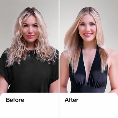 A Model before and after using The Best Acai Treatment