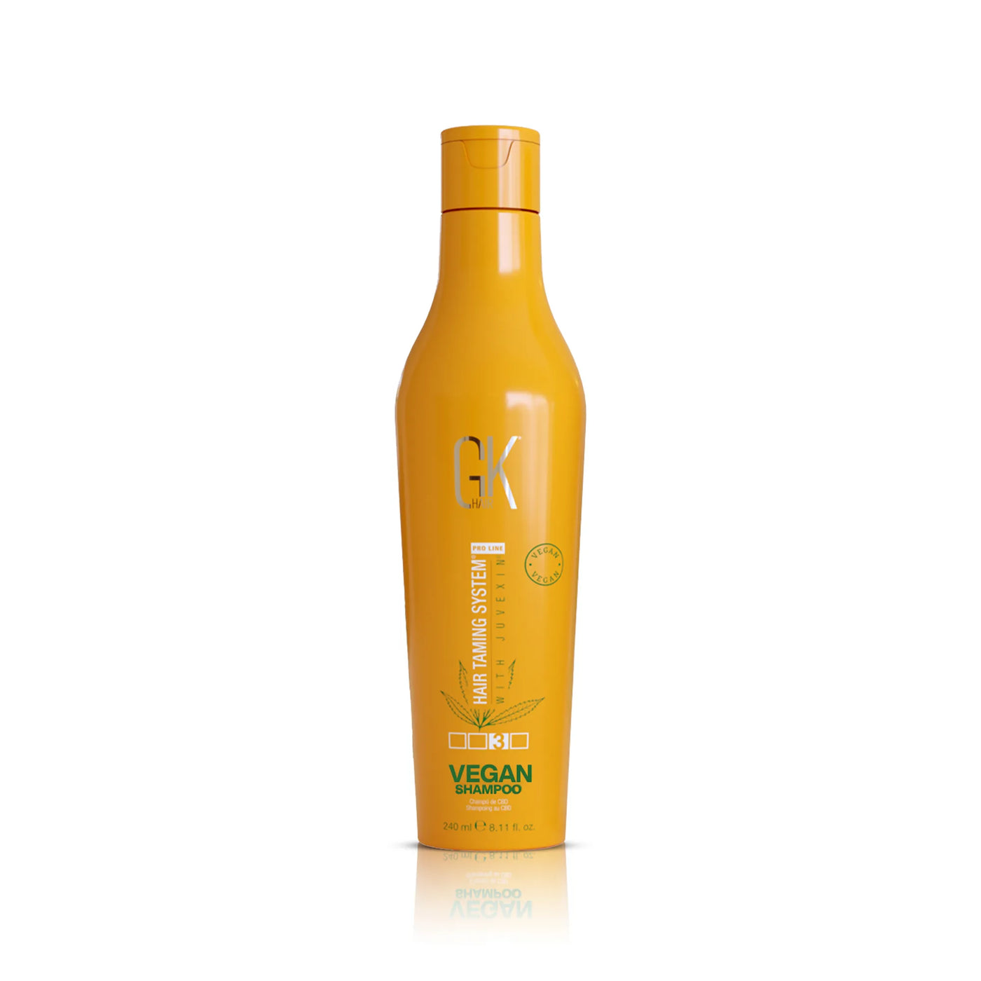 GK Hair Vegan Shampoo 240ml with a white background 
