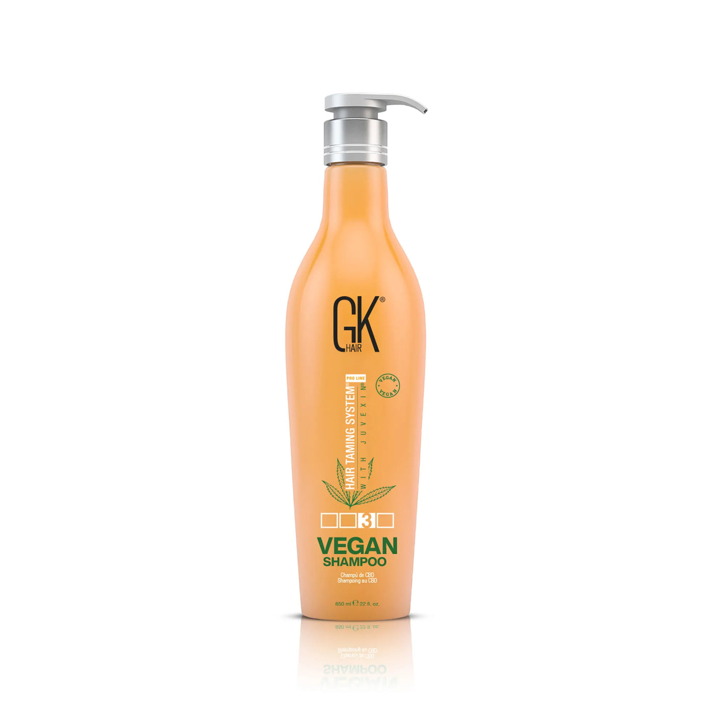GK Hair Vegan Shampoo 650ml with a white background 