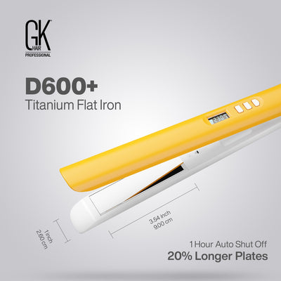 Fer plat en titane GKhair D600+, prise UEGKhair D600+ Titanium Flat Iron EU Plug