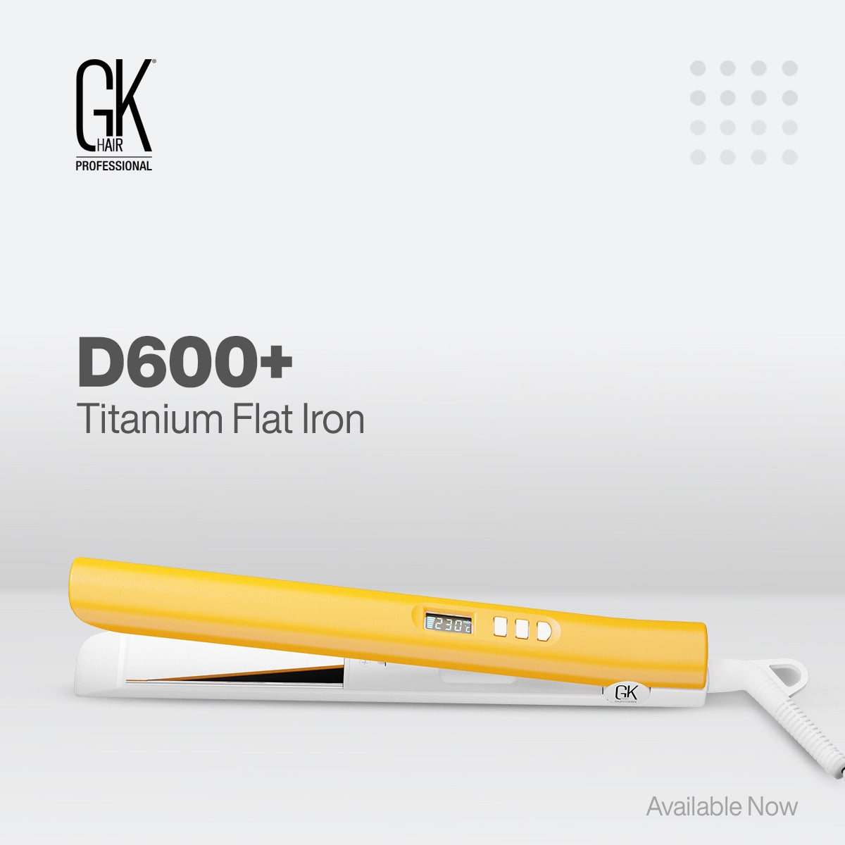 Fer plat en titane GKhair D600+, prise UEGKhair D600+ Titanium Flat Iron EU Plug